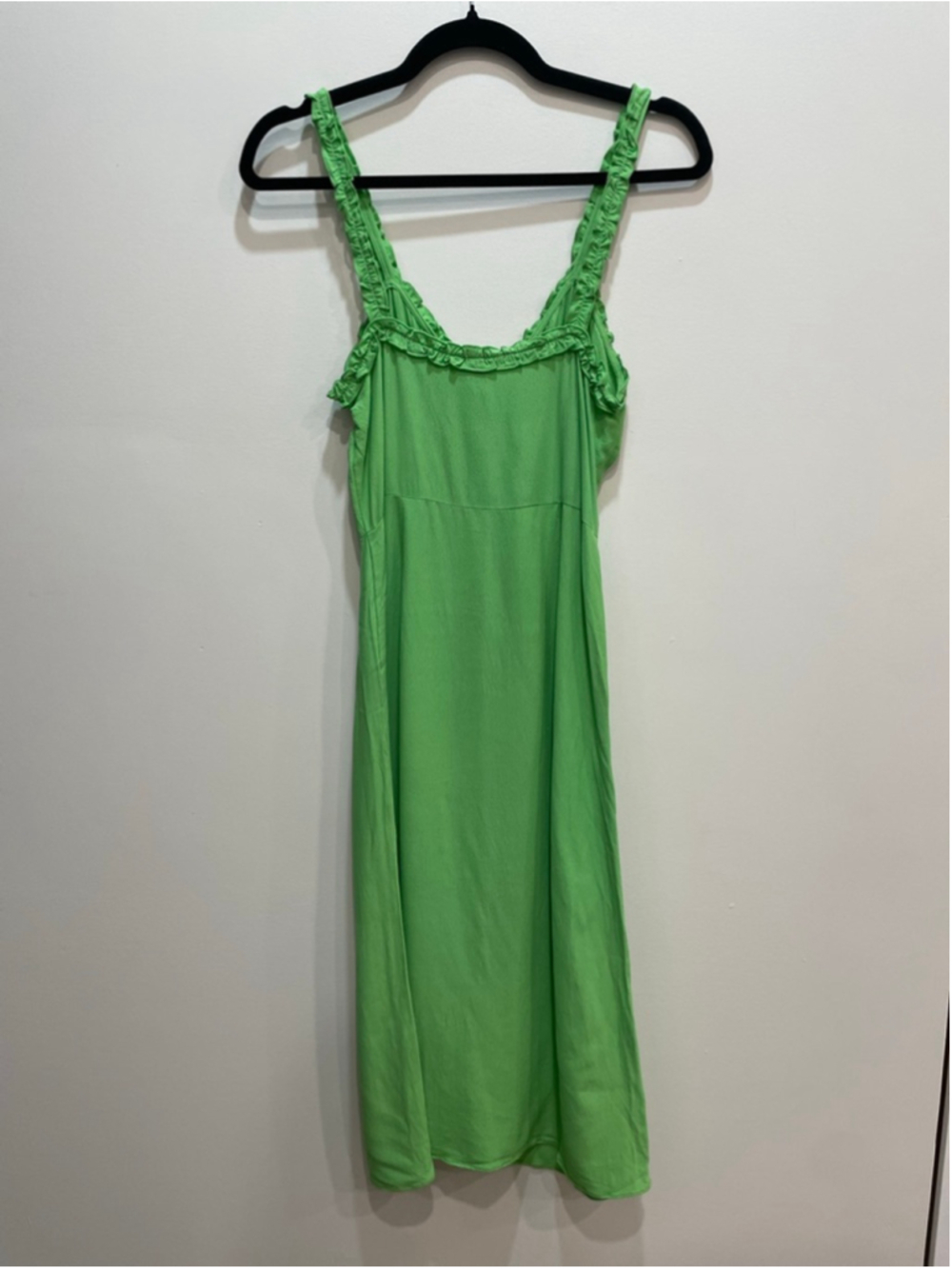 Wilfred Green Lealia Babydoll Milkmaid Button-Front Midi Dress Size 2 Ruffle - Picture 5 of 9